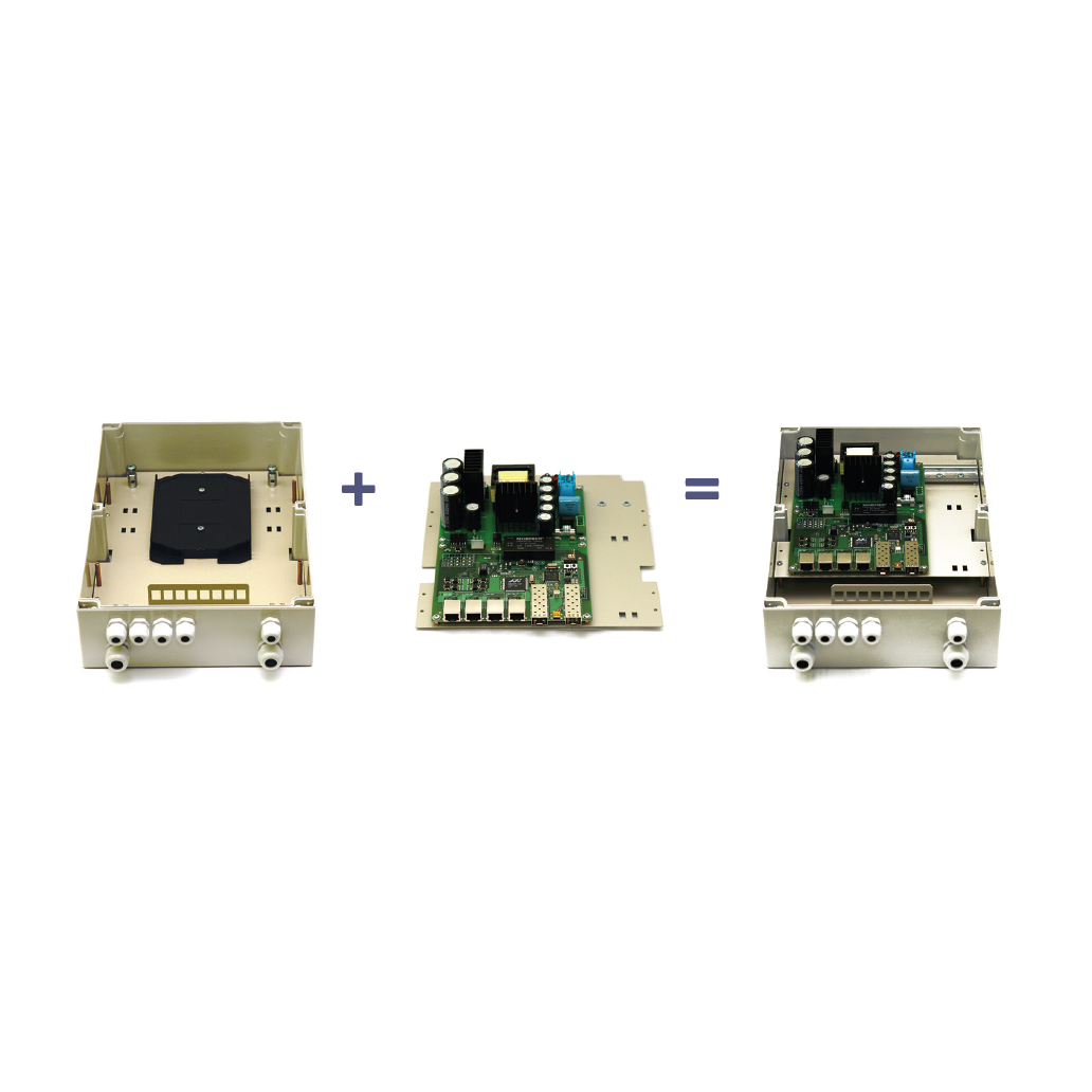 Уличный управляемый PoE коммутатор TFORTIS PSW-2G+ 4FE HiPoE +2 GB SFP порта, питание 220В, IP66